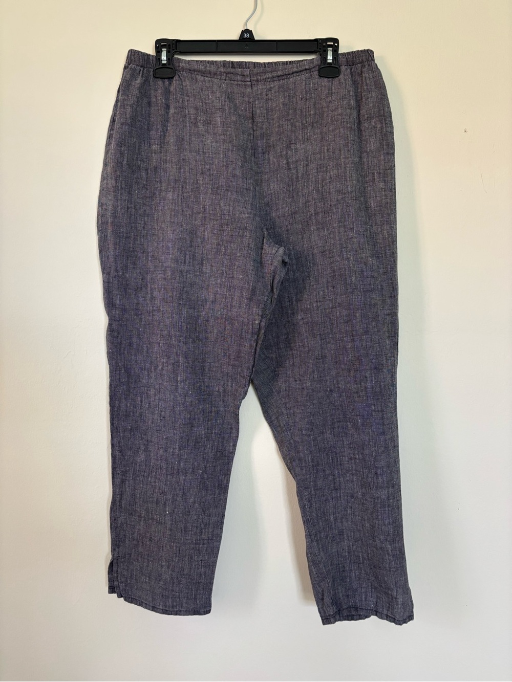 Flax Women’s Size Medium Pants 100% Linen Black & White